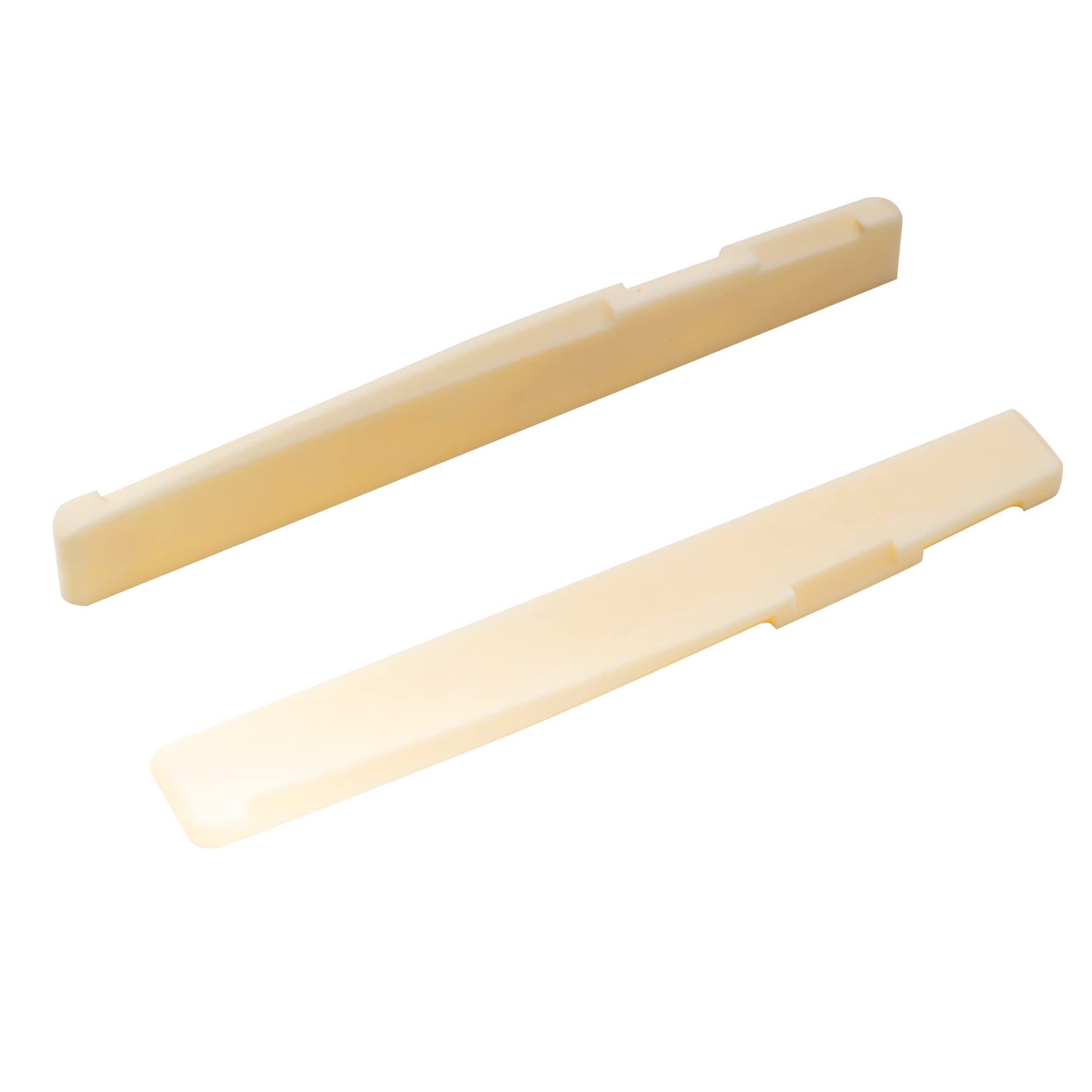 Musiclily 6 String Acoustic Guitar Bone Bridge Saddle for Taylor Martin Guitar, 72x3x9mm (Pack of 2)